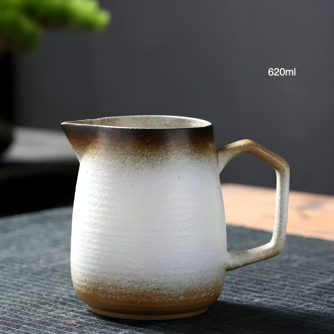 Premium Handmade Stoneware Coffee Jug, 620ml European Design