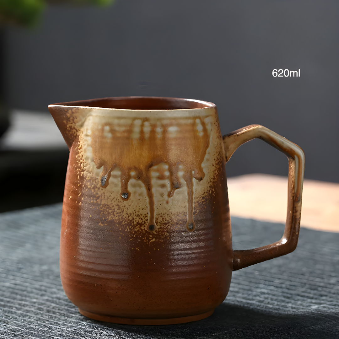 Premium Handmade Stoneware Coffee Jug, 620ml European Design