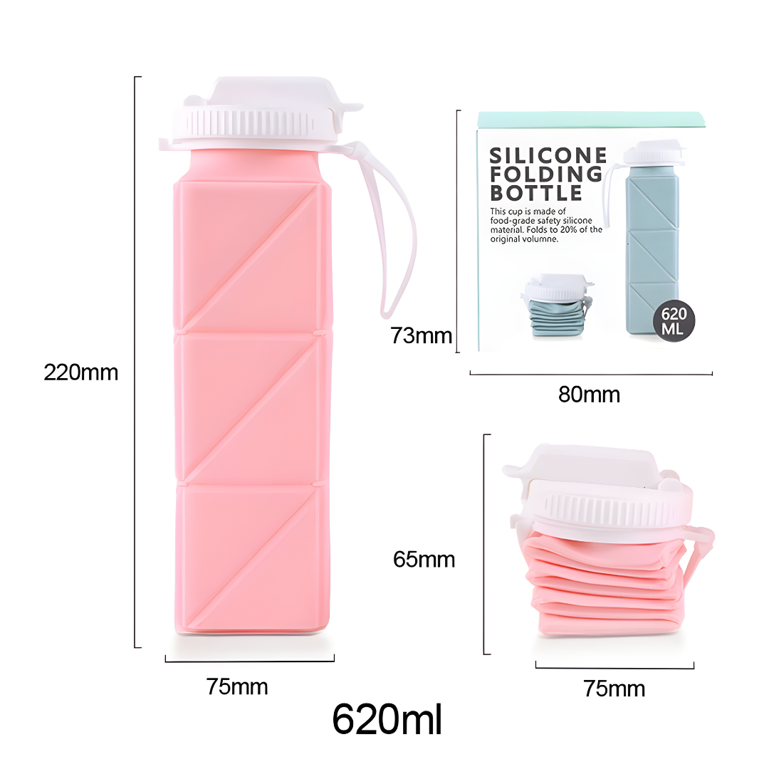 Collapsible BPA-Free Silicone Water Bottle 620ML