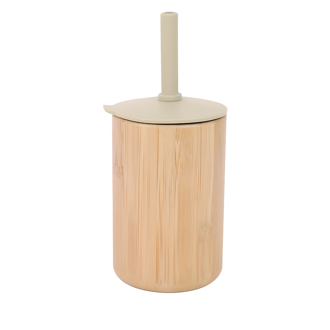 BPA-Free Bamboo Sippy Cup with Silicone Straw 150ML