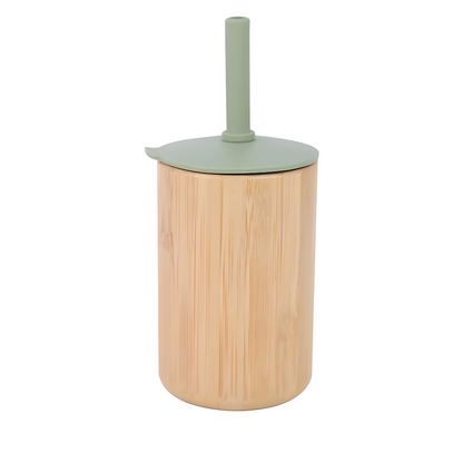 BPA-Free Bamboo Sippy Cup with Silicone Straw 150ML