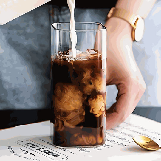 Koffiemok van hoogwaardig helder borosilicaatglas, 400 ml of 500 ml