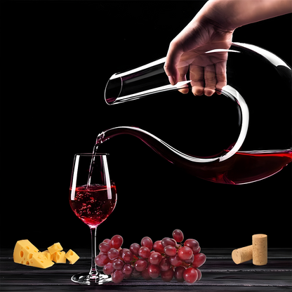 Premium 1200ml Handmade Lead-Free Crystal Wine Decanter