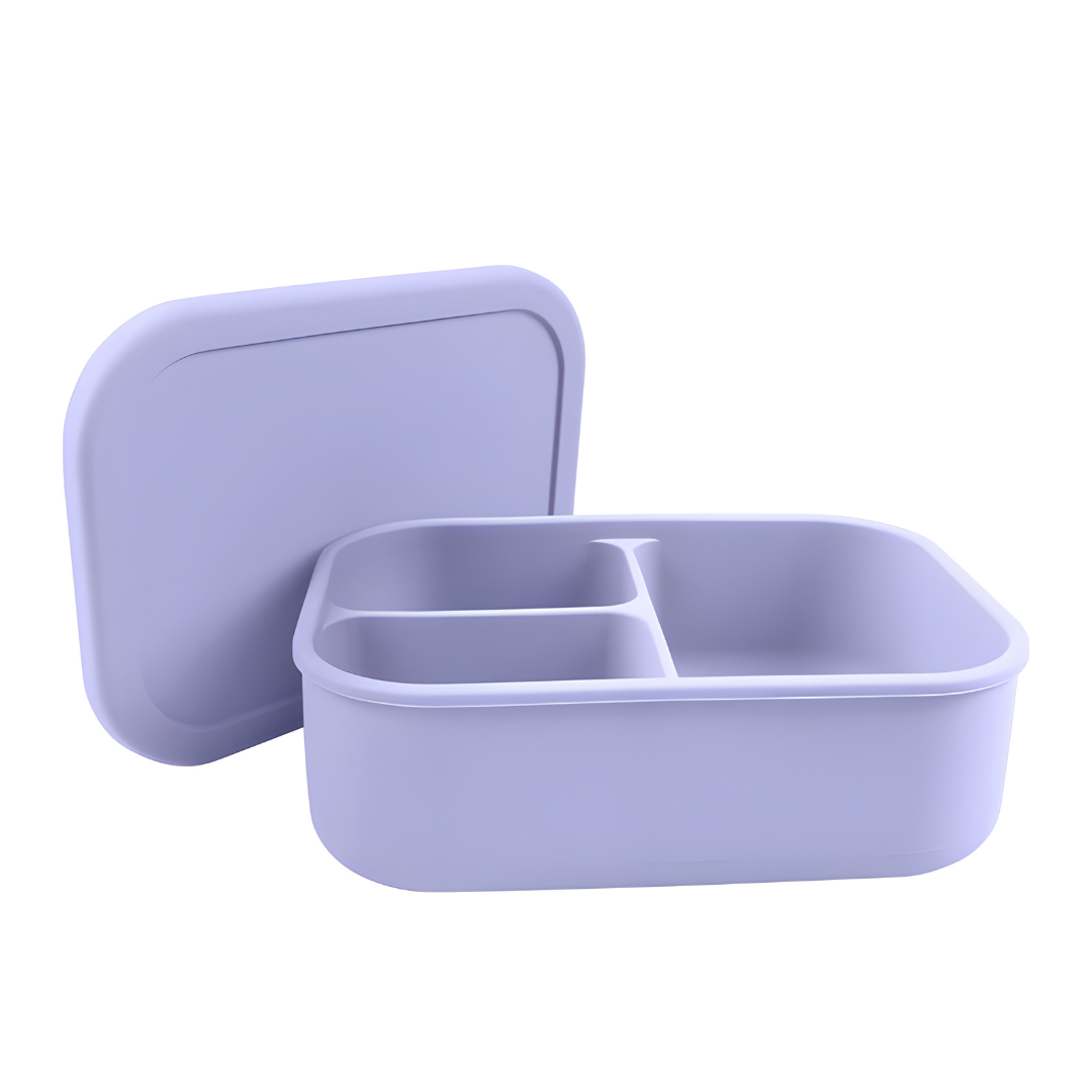 BPA-Free Kids 3-Compartment Silicone Bento Box