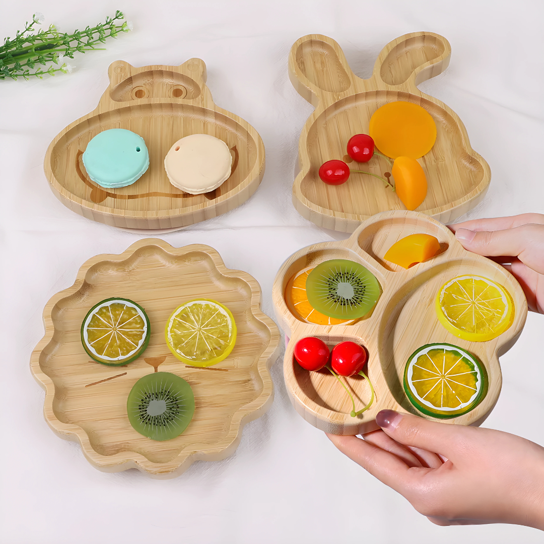 BPA-Free Eco-Friendly Bamboo Animal Feeding Set