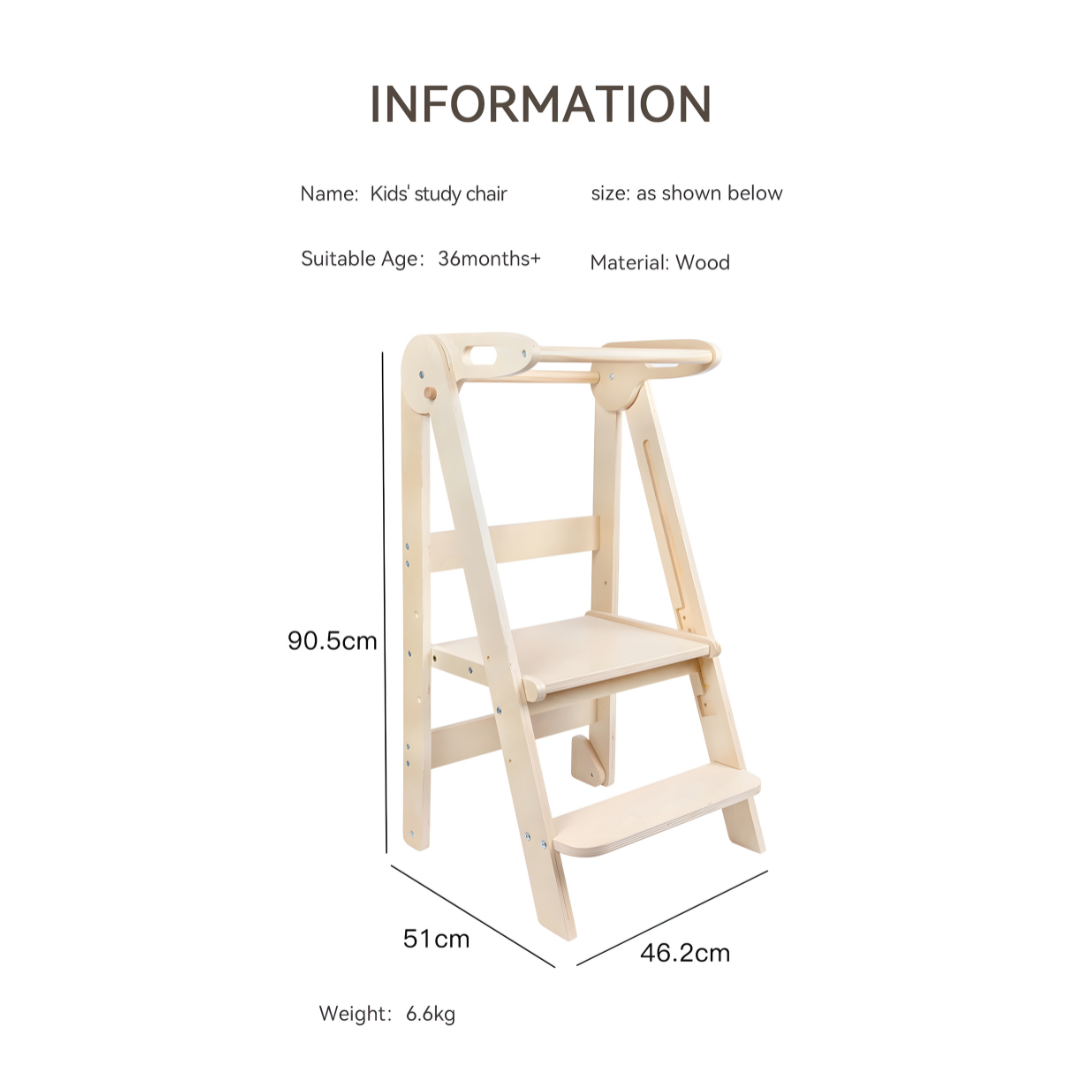 Montessori Adjustable Wooden Kids Helper Tower