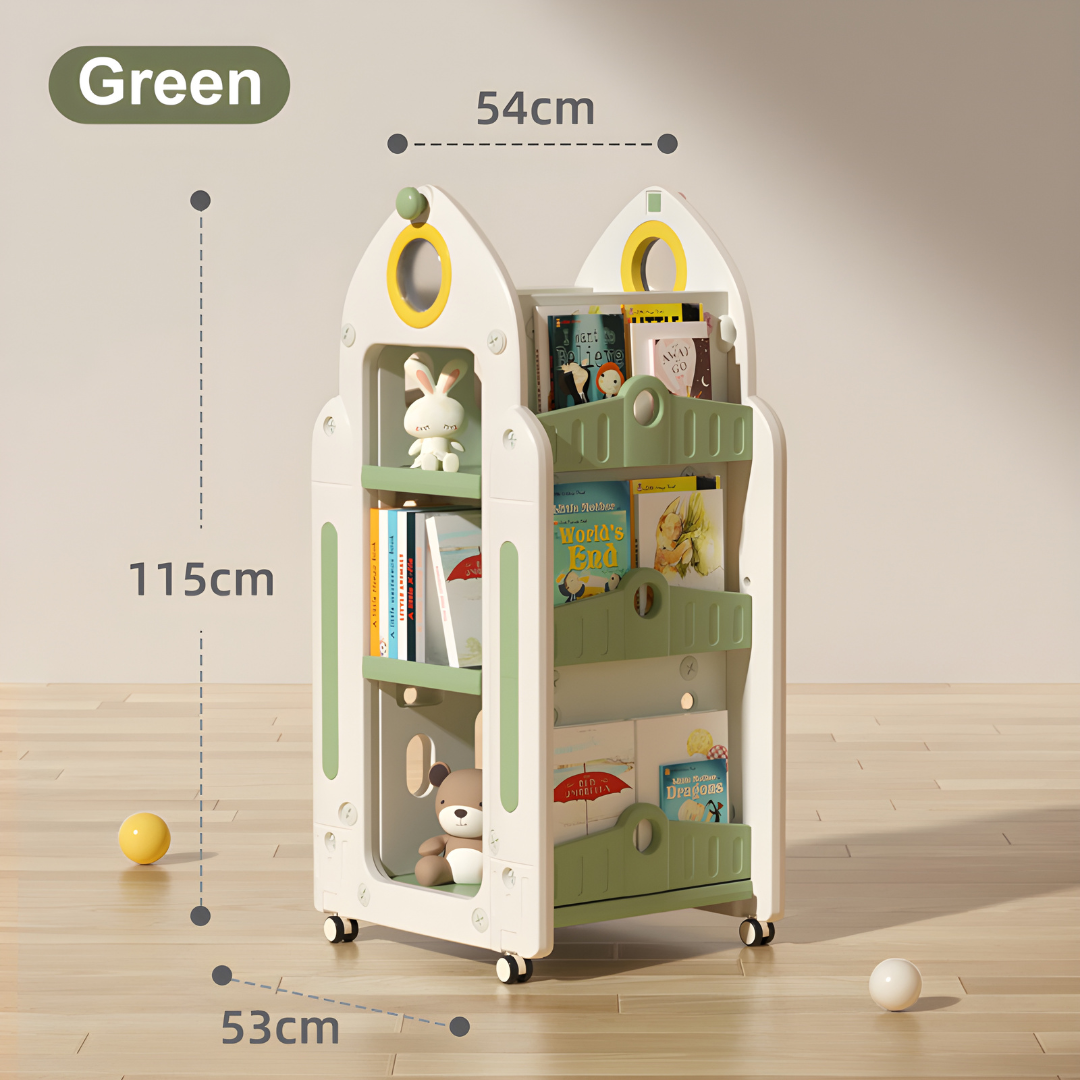 Premium HDPE Plastic Kids Rotating Bookshelf