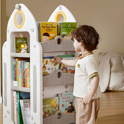 Premium HDPE Plastic Kids Rotating Bookshelf