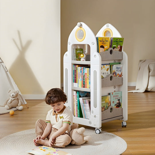 Premium HDPE kunststof draaibare boekenplank voor kinderen