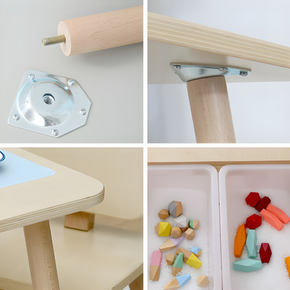 Montessori Birch Wooden Sensory Multi-Activity Table