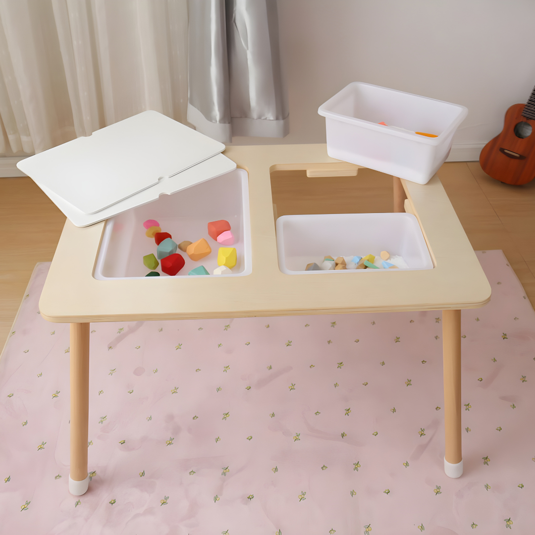 Montessori Birch Wooden Sensory Multi-Activity Table