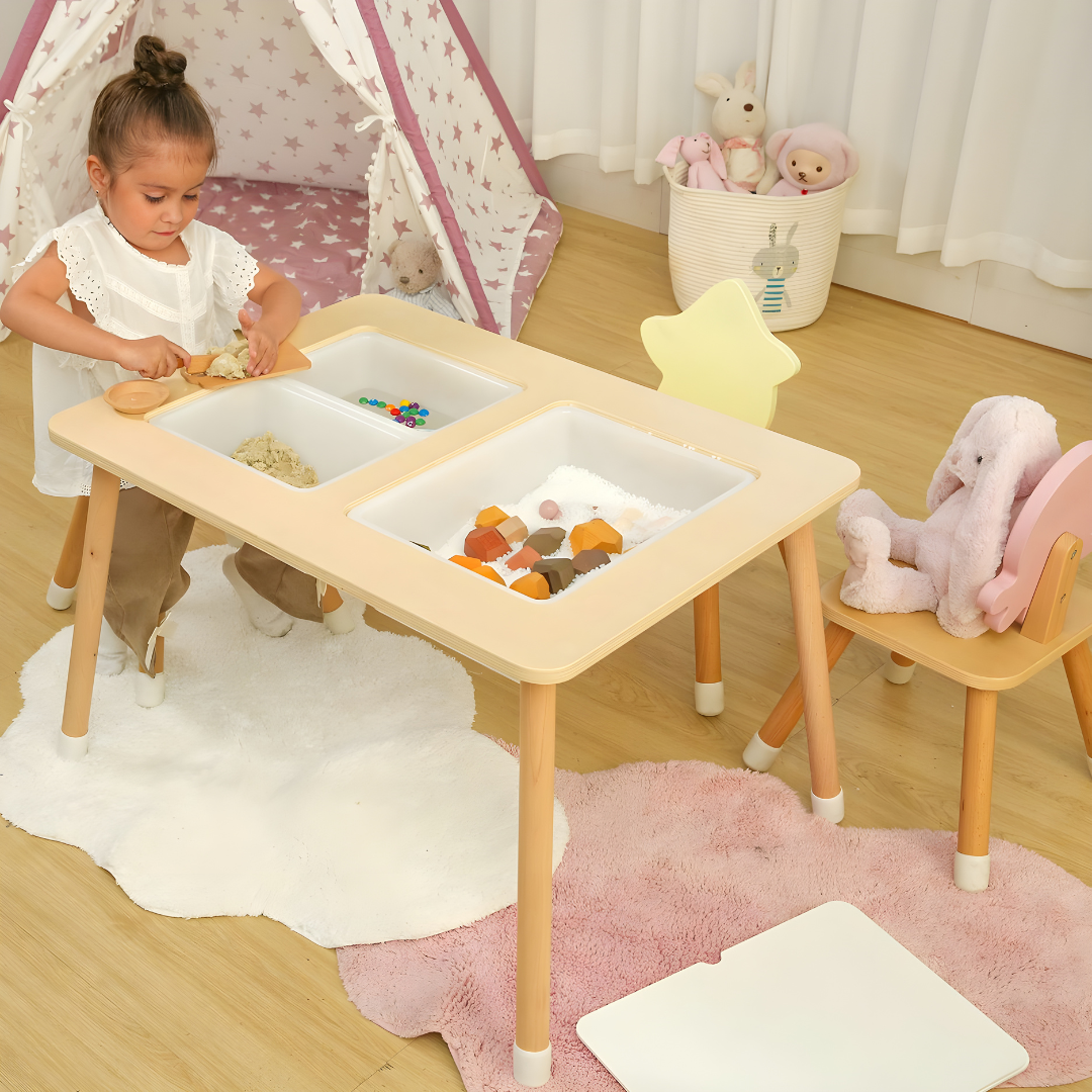 Montessori Birch Wooden Sensory Multi-Activity Table