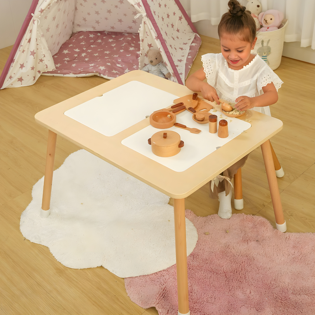 Montessori Birch Wooden Sensory Multi-Activity Table