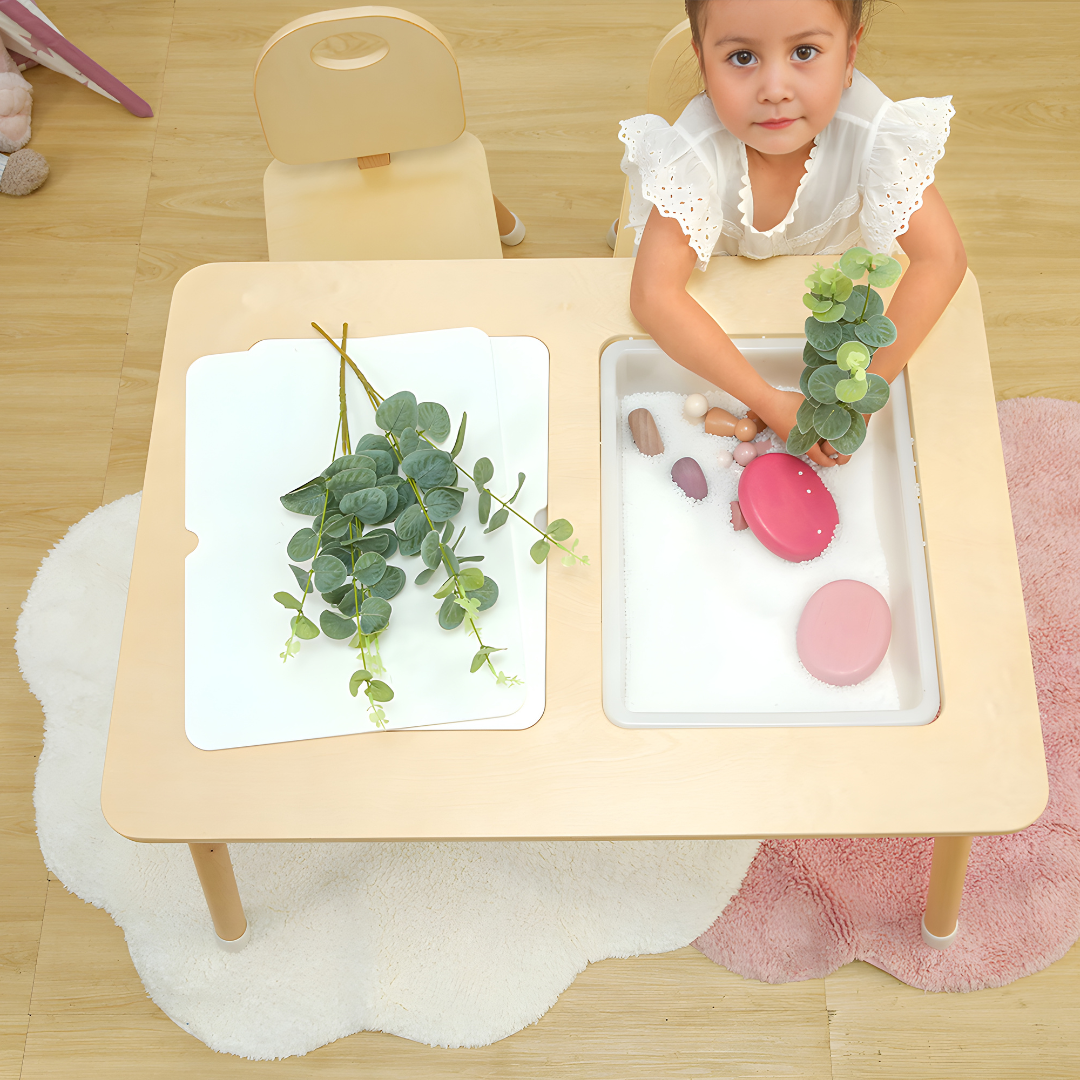 Montessori Birch Wooden Sensory Multi-Activity Table