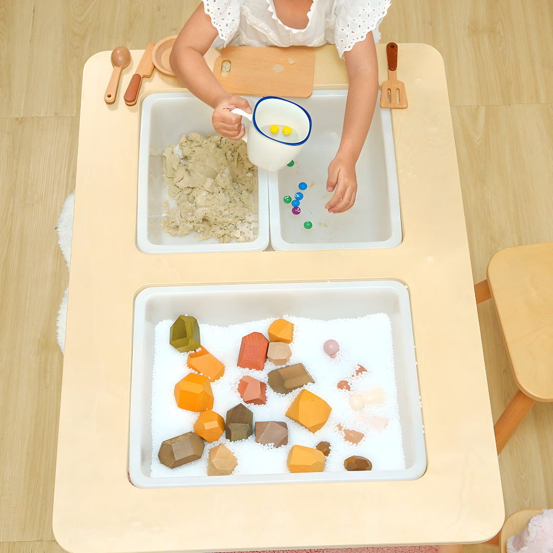 Montessori Birch Wooden Sensory Multi-Activity Table