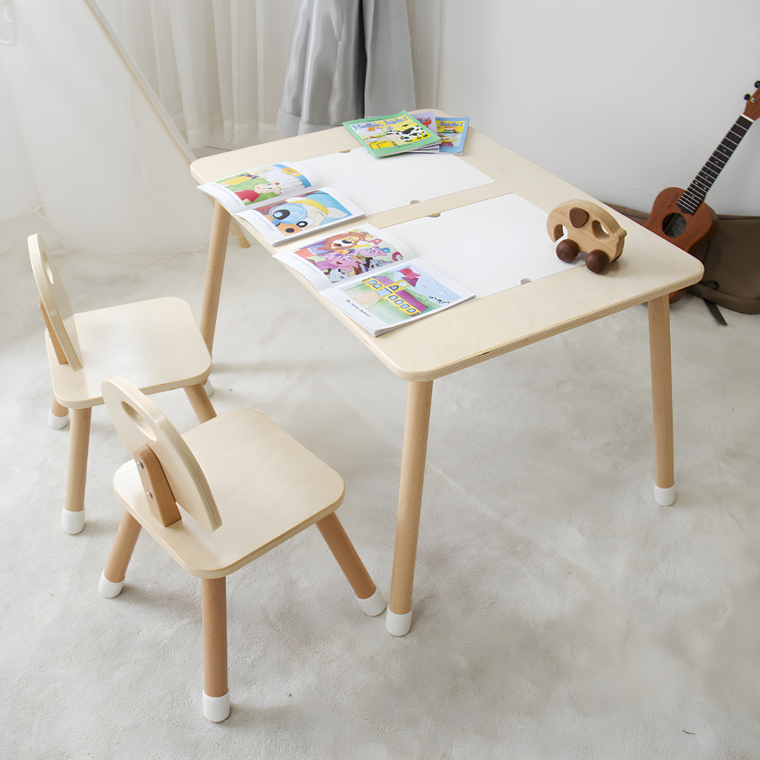 Montessori Birch Wooden Sensory Multi-Activity Table - White Bins