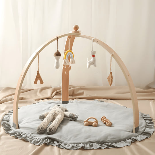 Natural Wooden Baby Activity Gym with Mat –European Household -Lebanon