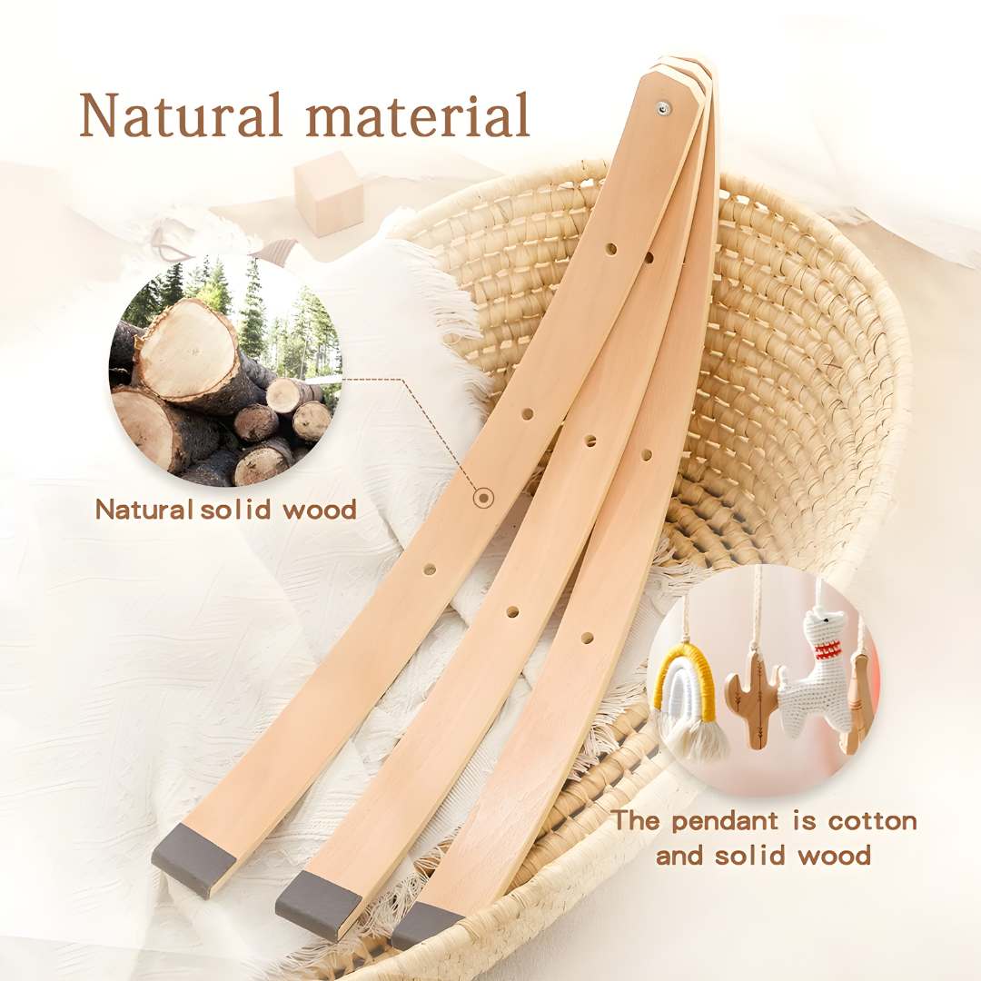 Natural Wooden Baby Activity Gym with Mat