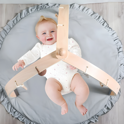 Natural Wooden Baby Activity Gym with Mat