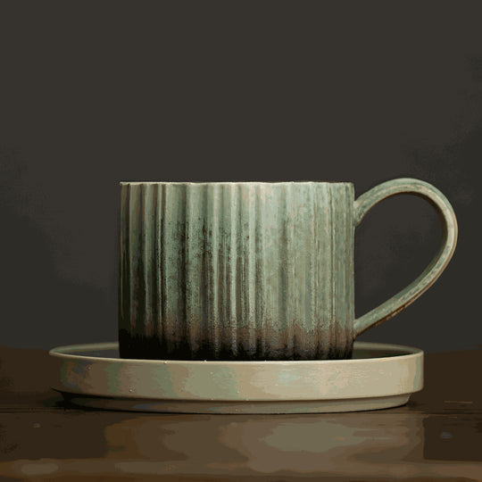 Retro Stripe Japanese Style Ceramic Mug 250ML