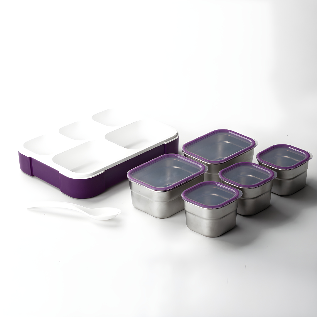 Premium Stainless Steel 5-Compartment Lunchbox