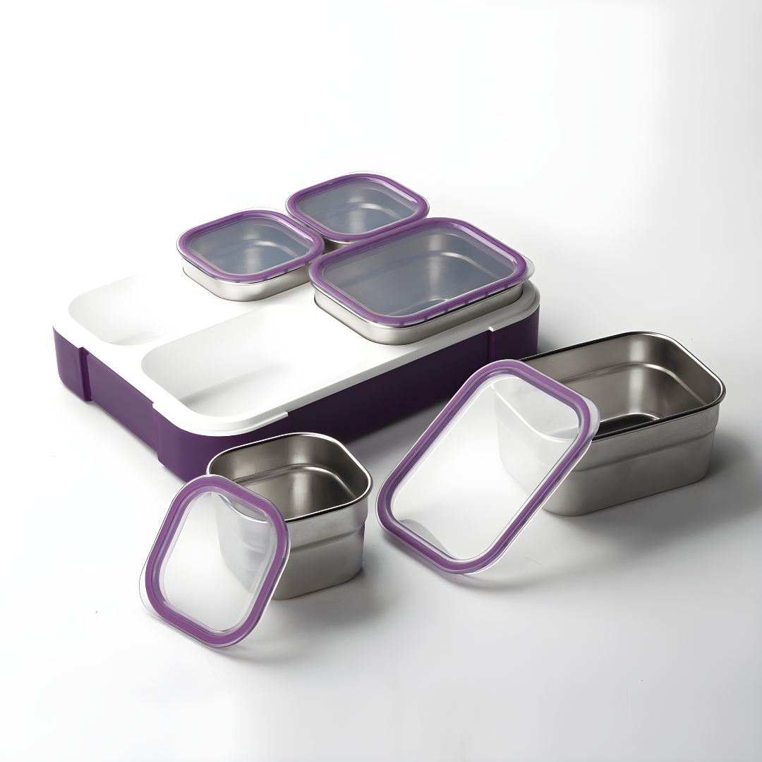 Premium Stainless Steel 5-Compartment Lunchbox