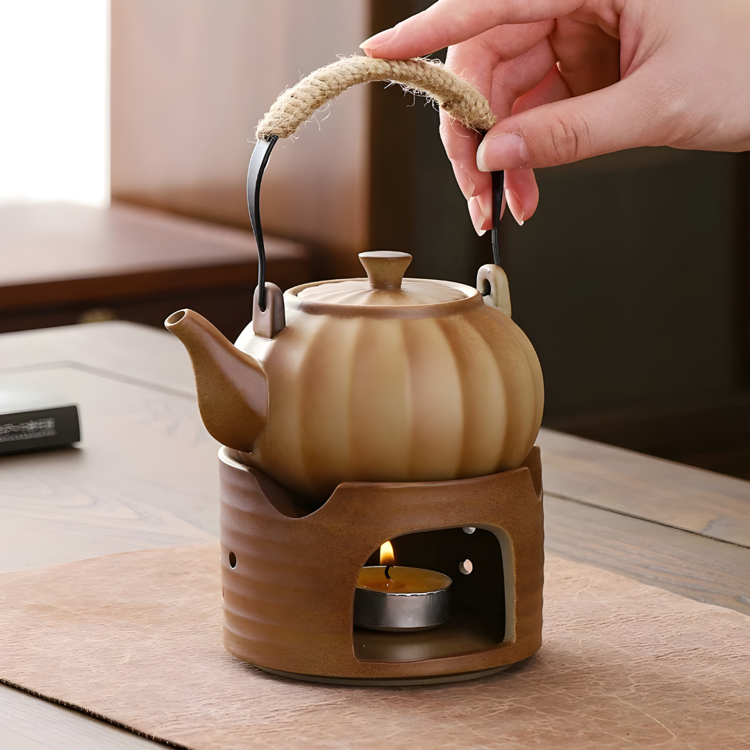 Stoneware Teapot with Candle Warmer Set 330ML