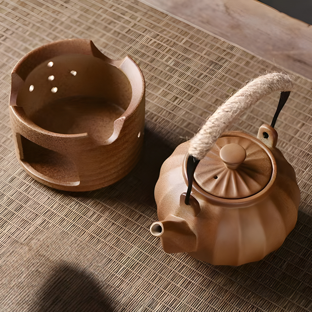 Stoneware Teapot with Candle Warmer Set 330ML