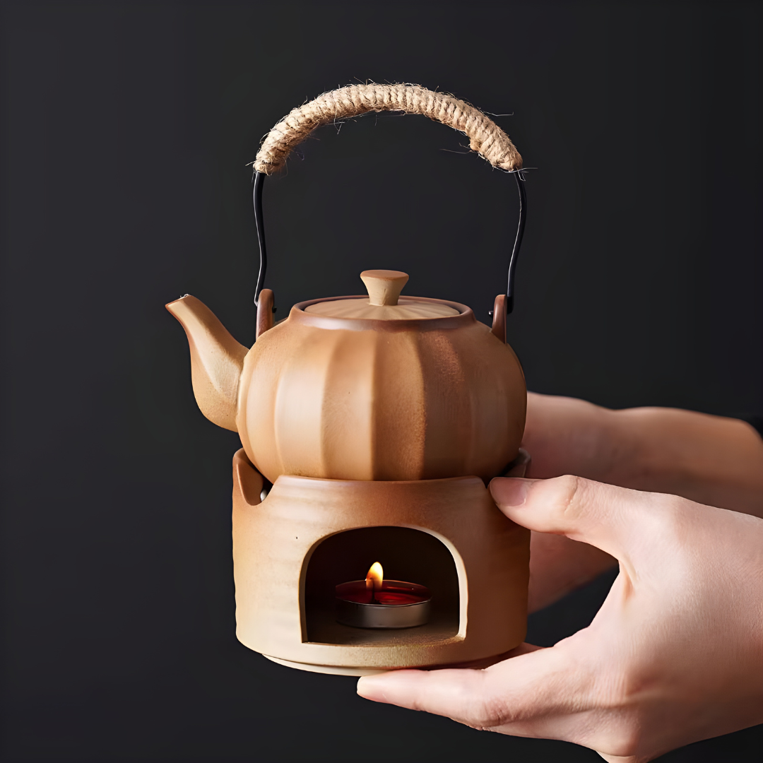 Stoneware Teapot with Candle Warmer Set 330ML