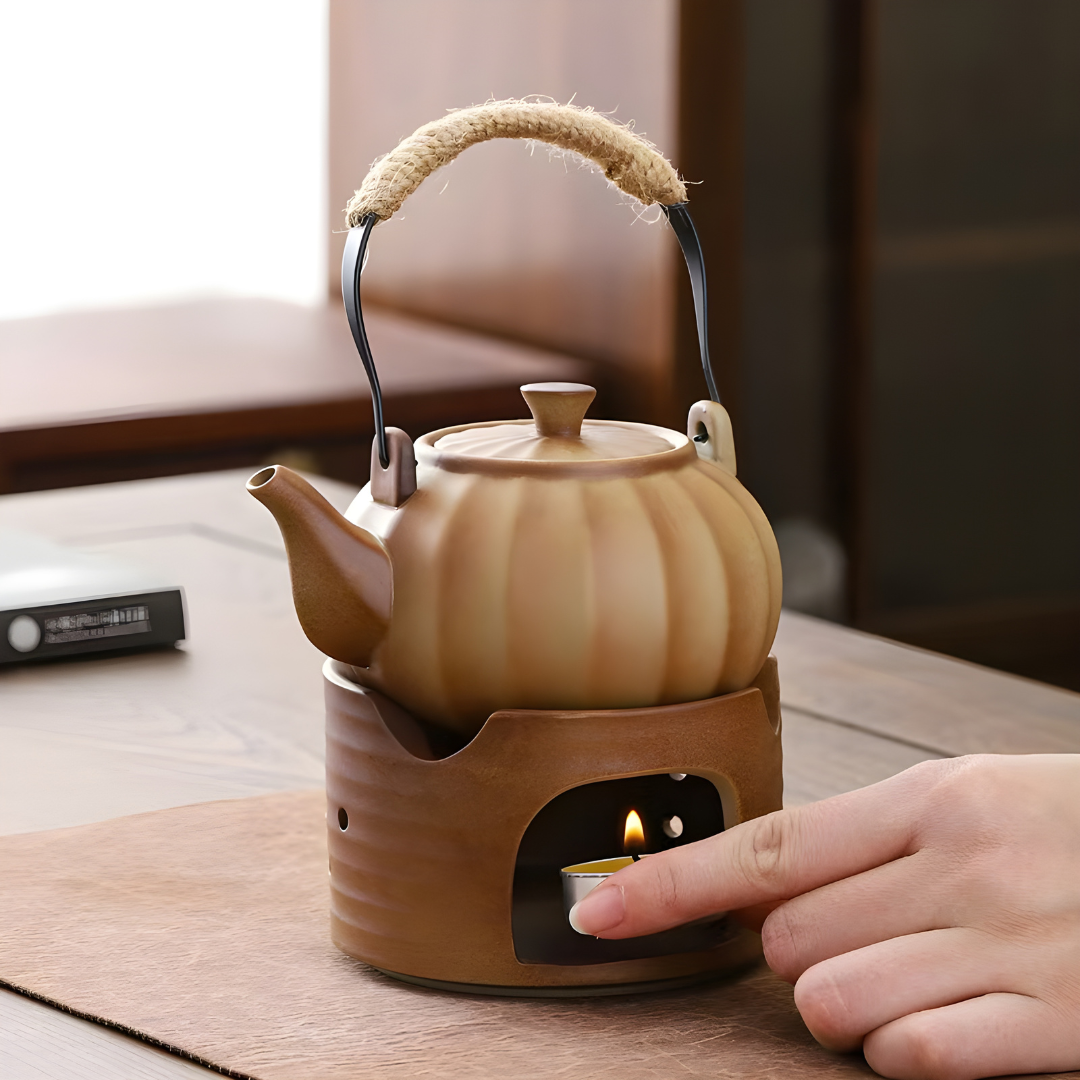 Stoneware Teapot with Candle Warmer Set 330ML