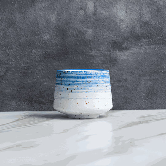 Blue Stripes Handcrafted Ceramic Tea Cup | European Household Lebanon