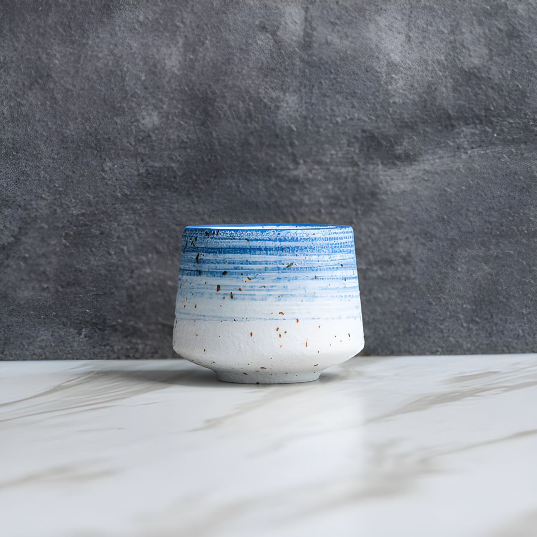 Blue Stripes Handcrafted Ceramic Tea Cup 200ML