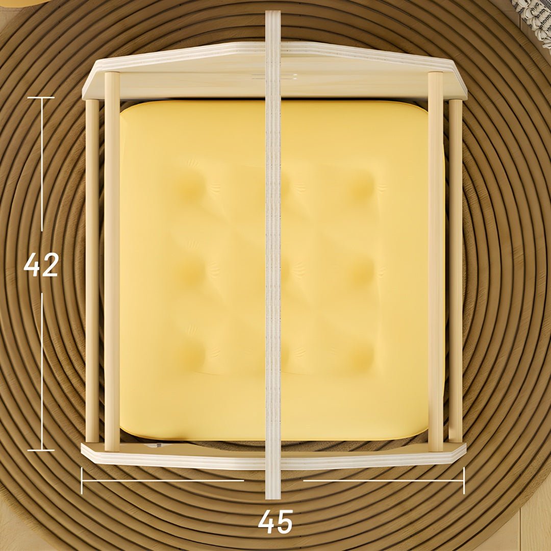 Top view of modern wooden pet house with dimensions 45x42 cm, designed by European House Hold for compact and cozy pet comfort