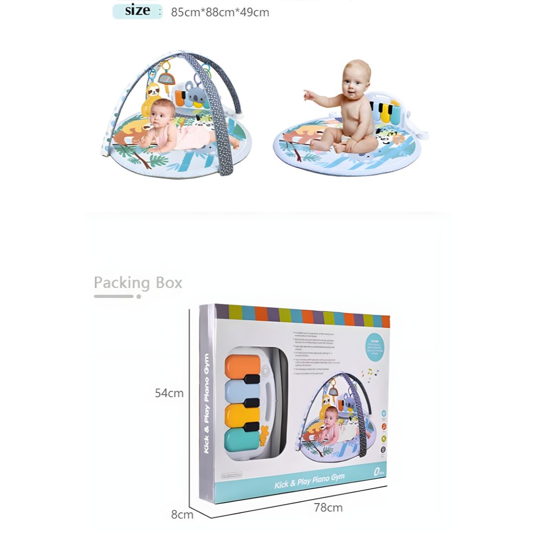 Eco-friendly Kick & Play Piano Gym 0–36 months – colorful baby play mat with piano and toys