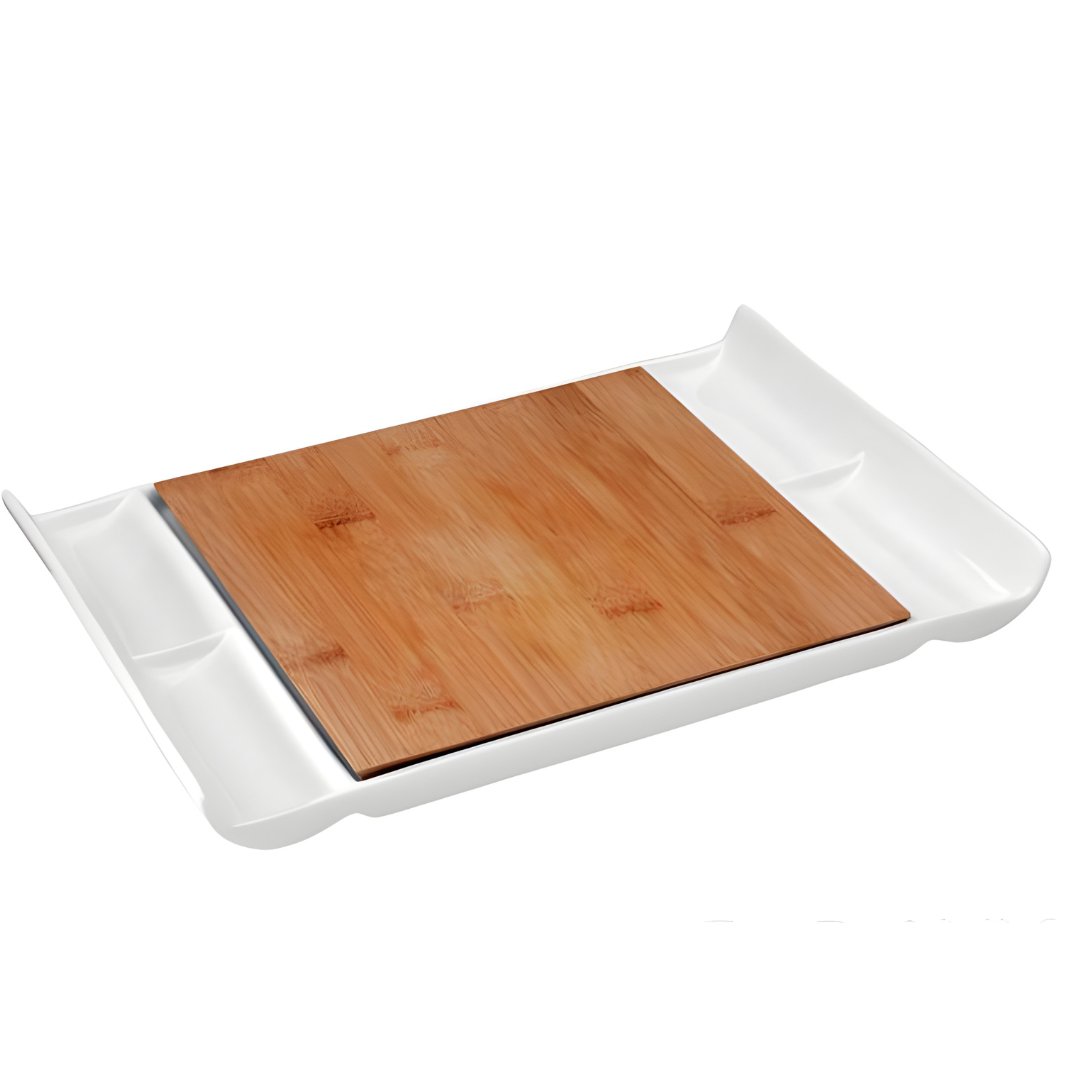 ERNESTO 2-in-1 Bamboo & Ceramic Serving