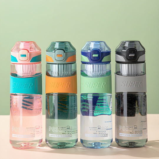 680ML Adult Sports Bottle – BPA-Free, Leakproof, with Fruit Strainer – Available in Black, Blue, Pink, Green – Ideal for Gym & Daily Use