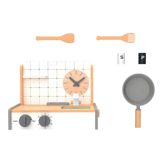 Mini Wooden Tabletop Kitchen for Kids 3 Years +