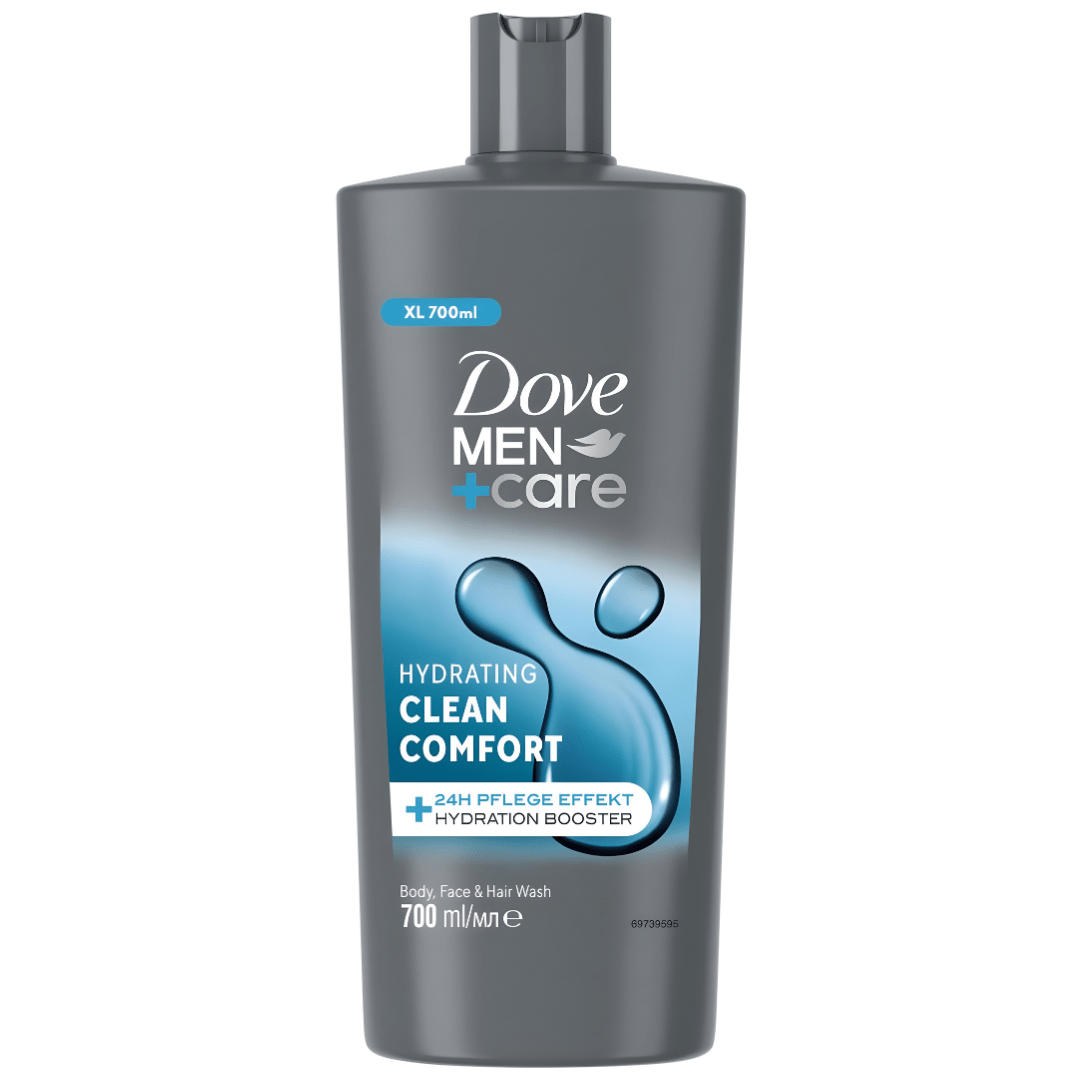 DOVE MEN+CARE 3-in-1 Body, Face & Hair Wash – Clean Comfort – 700ml – UK Made – Available in Lebanon