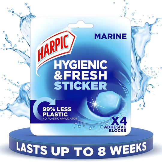 Harpic Hygienic Fresh Sticker Toilet Block – adhesive toilet cleaner for freshness and hygiene, available in Lebanon