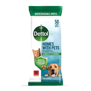 Dettol Homes with Pets Wipes 50 pcs – Antibacterial & Pet-Safe EU Made