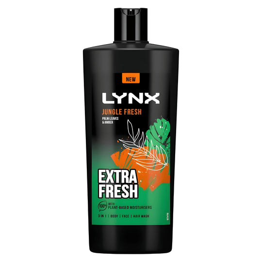 Lynx Jungle Fresh Shower Gel 700ml – Palm Leaves & Amber – EU Made