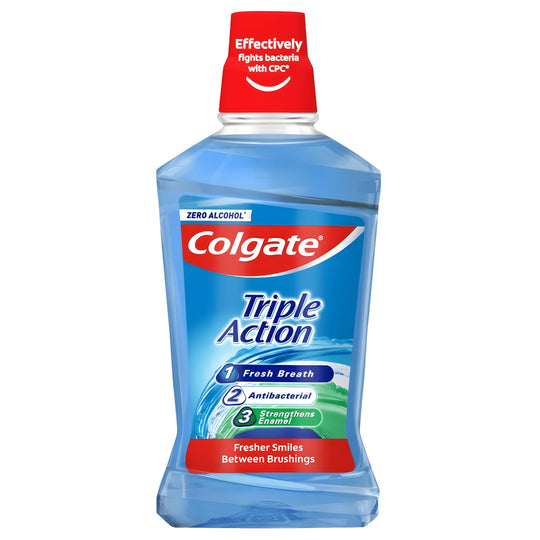Colgate Triple Action Mouthwash 500ml – EU Made | Fresh Breath & Cavity Protection