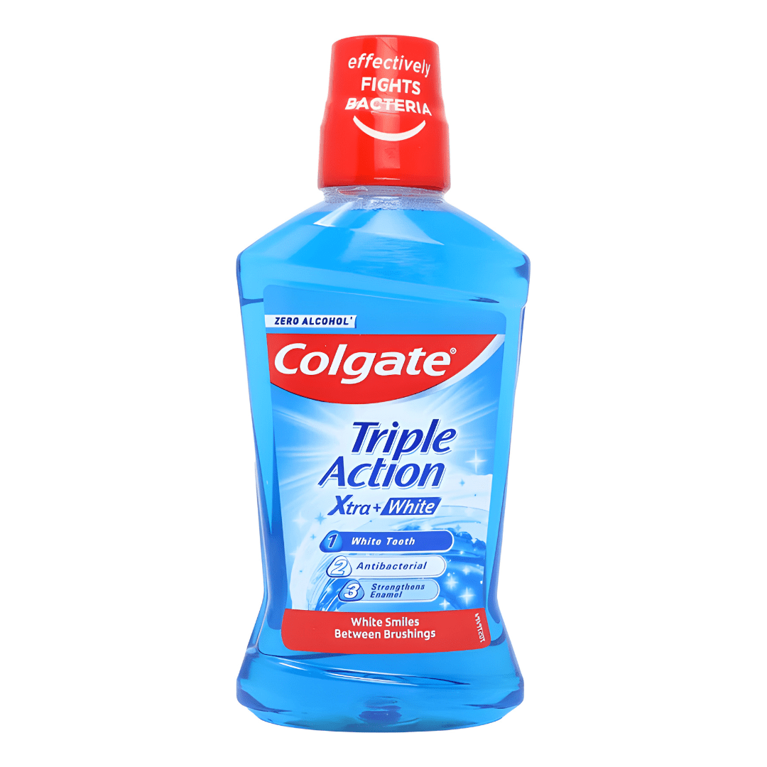 Colgate XTRA+WHITE Mouthwash 500ml – EU Made, Alcohol-Free, Whitening & Enamel Care