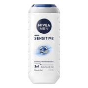 NIVEA MEN Sensitive 3-in-1 Shower Cream 250ml – EU Made – For Body, Face & Hair – Lebanon