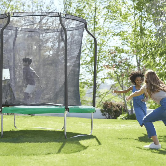 CRIVIT Trampoline Ø 244 cm with safety enclosure for kids – outdoor use

