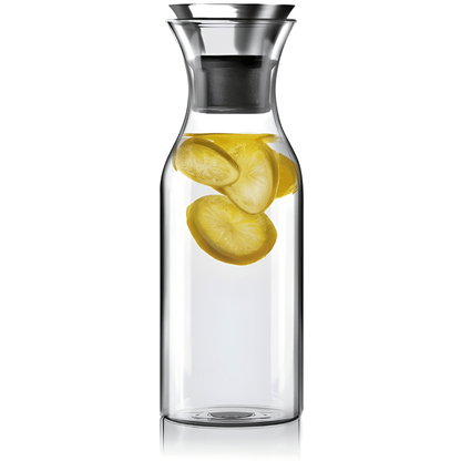 1700ml borosilicate glass carafe with stainless steel flip-top lid – available in Lebanon