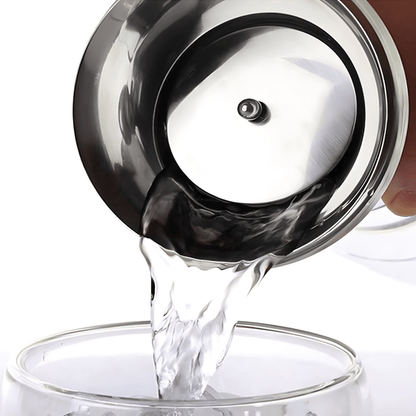 1700ml borosilicate glass carafe with stainless steel flip-top lid – available in Lebanon
