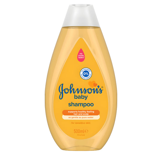 JOHNSON’S® Baby Shampoo 500ml bottle – EU Made, tear-free, safe for babies and adults, available in Lebanon