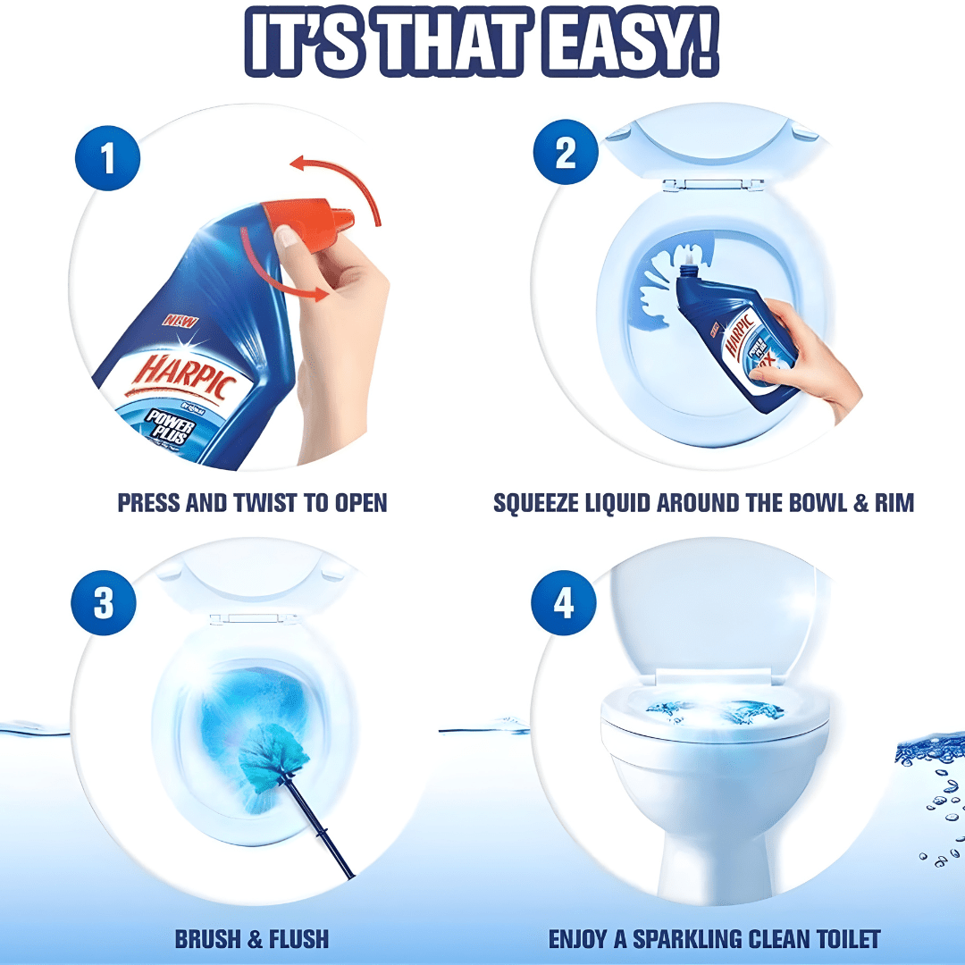 Harpic Power Plus Original Toilet Cleaner Gel 750ml – EU made, kills 99.9% of bacteria, removes limescale, available in Beirut Lebanon

