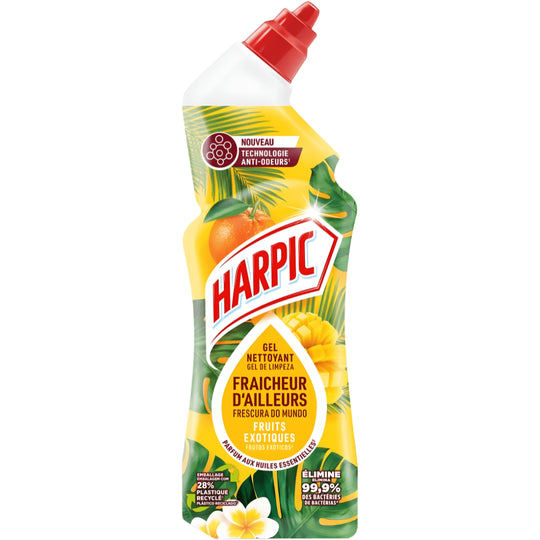 Harpic Toilet Gel 750ml – EU made, exotic fruit scent, anti-odor and anti-bacterial toilet cleaner, available in Beirut Lebanon